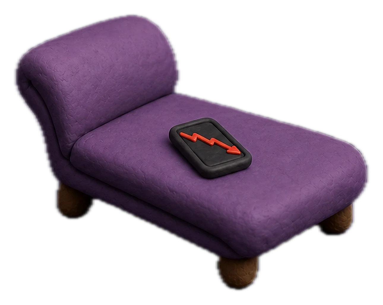 An empty clay therapist couch